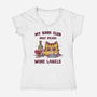 We Read Wine Labels-Womens-V-Neck-Tee-kg07