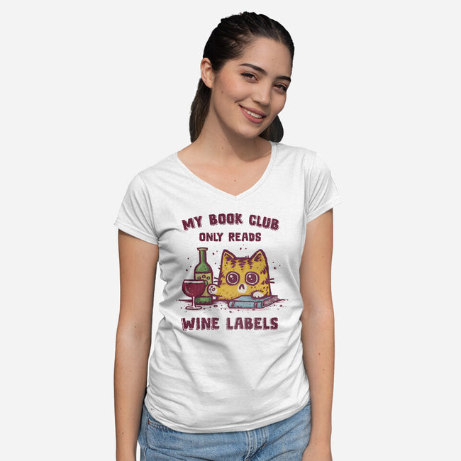 We Read Wine Labels-Womens-V-Neck-Tee-kg07