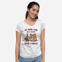 We Read Wine Labels-Womens-V-Neck-Tee-kg07