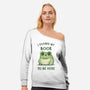 I Closed My Book To Be Here-Womens-Off Shoulder-Sweatshirt-kg07