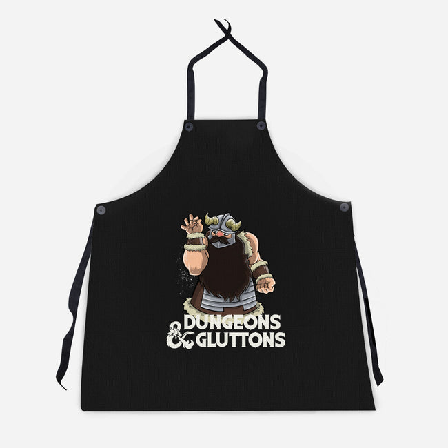 Dungeons And Gluttons-Unisex-Kitchen-Apron-zascanauta