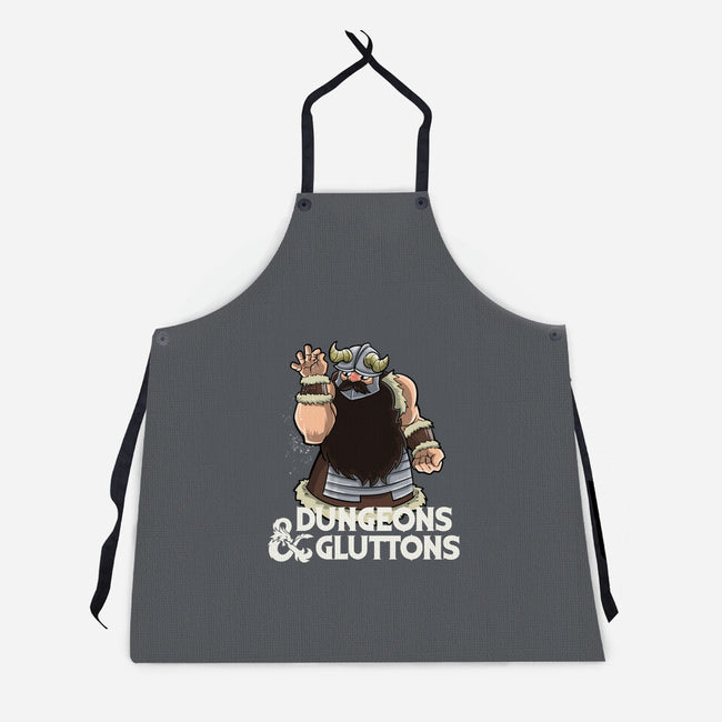 Dungeons And Gluttons-Unisex-Kitchen-Apron-zascanauta