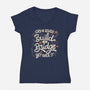 Build A Bridge Get Over It-Womens-V-Neck-Tee-tobefonseca