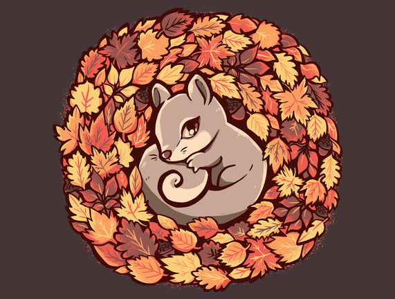 Squirrel Upon Autumn Leaves