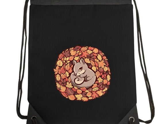 Squirrel Upon Autumn Leaves