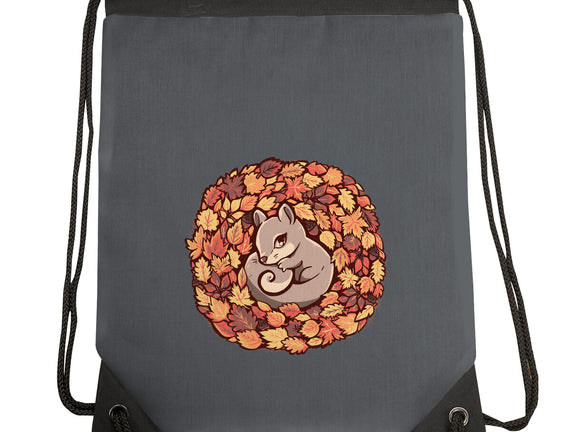 Squirrel Upon Autumn Leaves