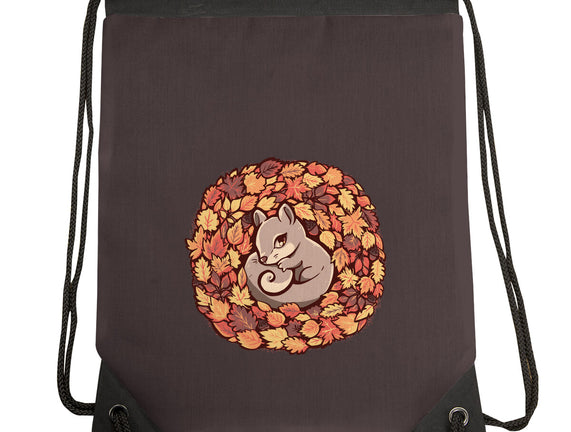 Squirrel Upon Autumn Leaves