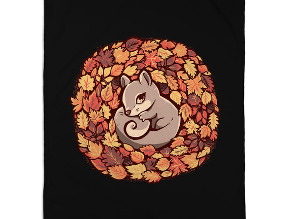 Squirrel Upon Autumn Leaves