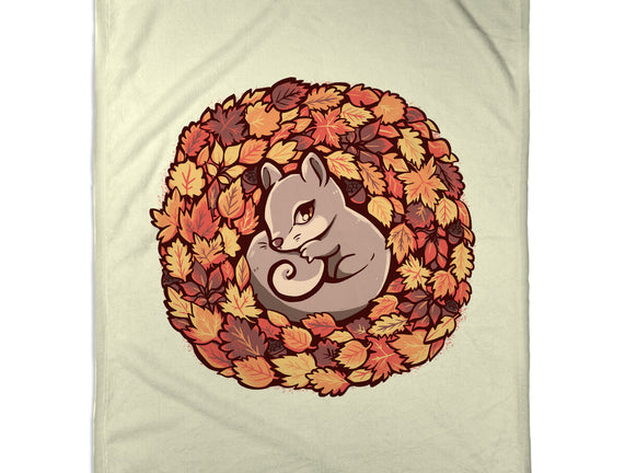 Squirrel Upon Autumn Leaves