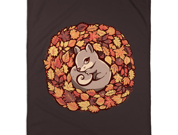 Squirrel Upon Autumn Leaves