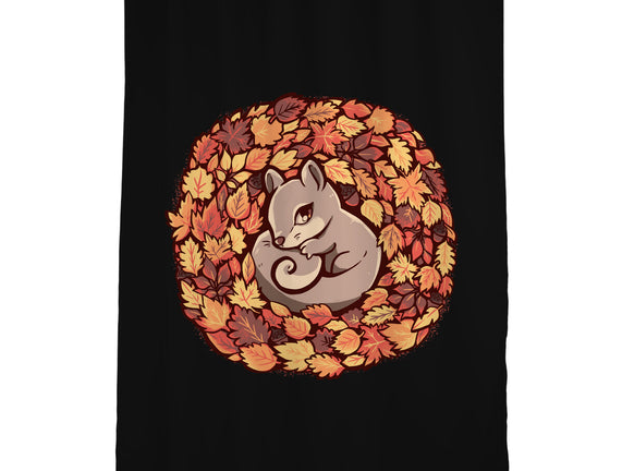 Squirrel Upon Autumn Leaves