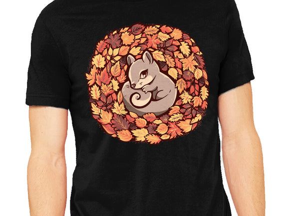 Squirrel Upon Autumn Leaves