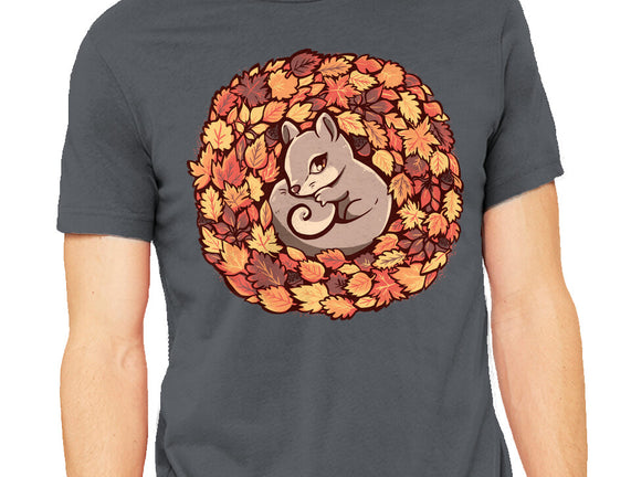 Squirrel Upon Autumn Leaves