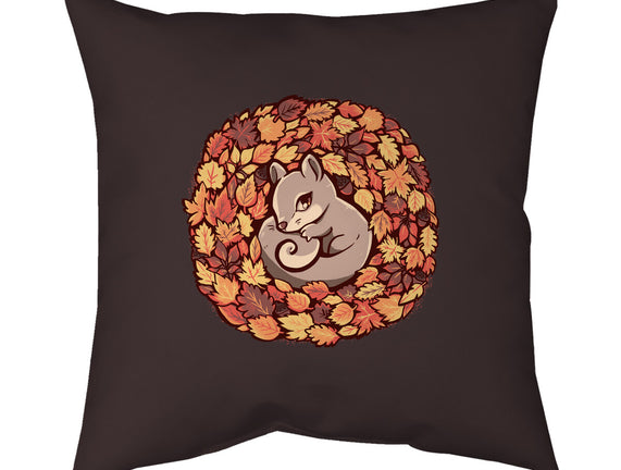 Squirrel Upon Autumn Leaves