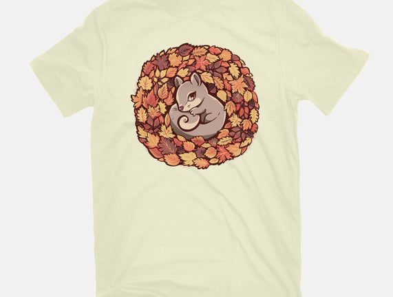 Squirrel Upon Autumn Leaves