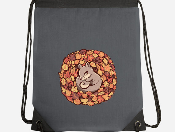 Squirrel Upon Autumn Leaves