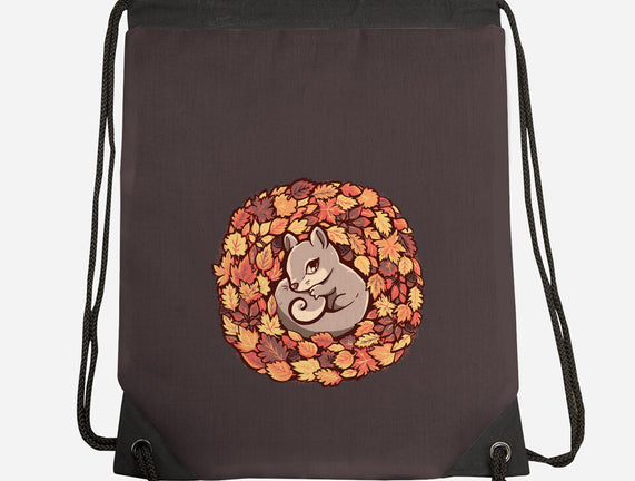 Squirrel Upon Autumn Leaves