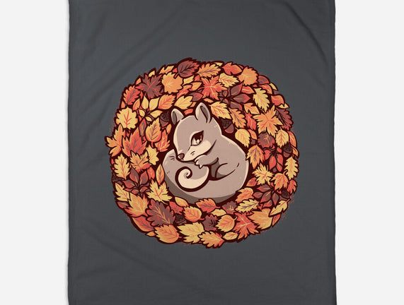 Squirrel Upon Autumn Leaves