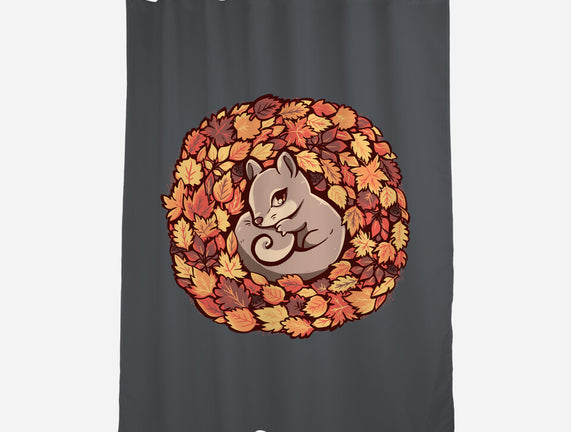 Squirrel Upon Autumn Leaves