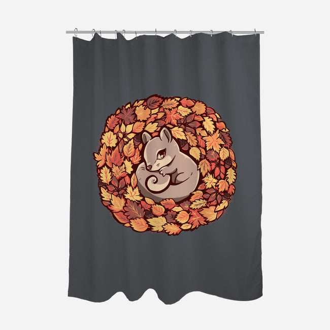 Squirrel Upon Autumn Leaves-None-Polyester-Shower Curtain-TechraNova