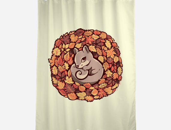 Squirrel Upon Autumn Leaves