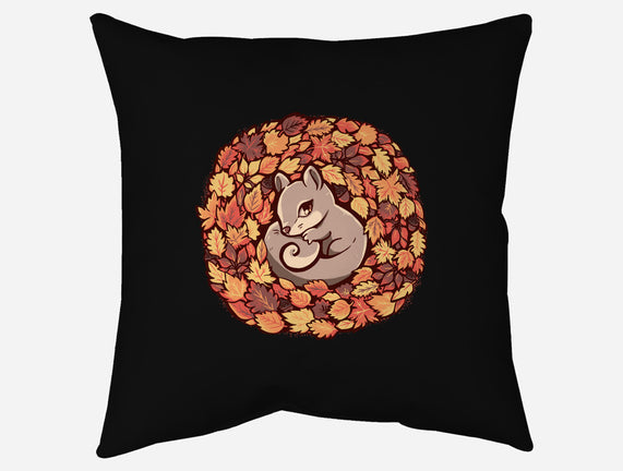 Squirrel Upon Autumn Leaves