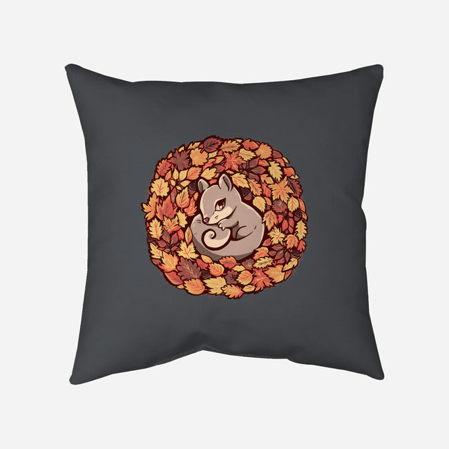 Squirrel Upon Autumn Leaves-None-Removable Cover w Insert-Throw Pillow-TechraNova