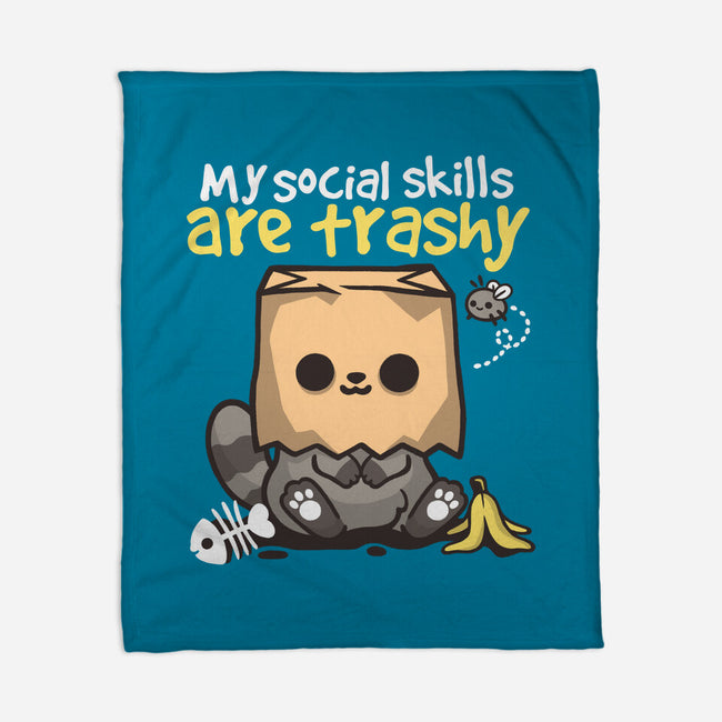 Trashy Social Skills-None-Fleece-Blanket-NemiMakeit