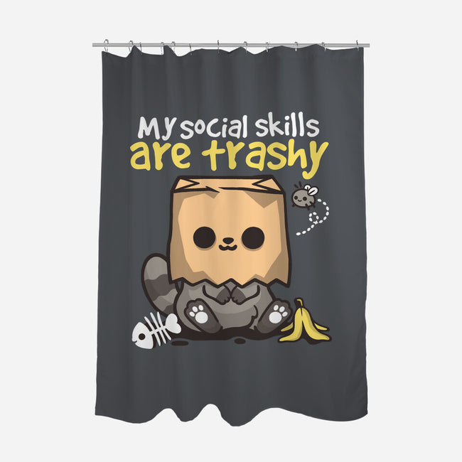 Trashy Social Skills-None-Polyester-Shower Curtain-NemiMakeit