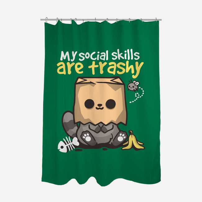 Trashy Social Skills-None-Polyester-Shower Curtain-NemiMakeit