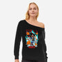 Hedgehog Badass-Womens-Off Shoulder-Sweatshirt-Diego Oliver