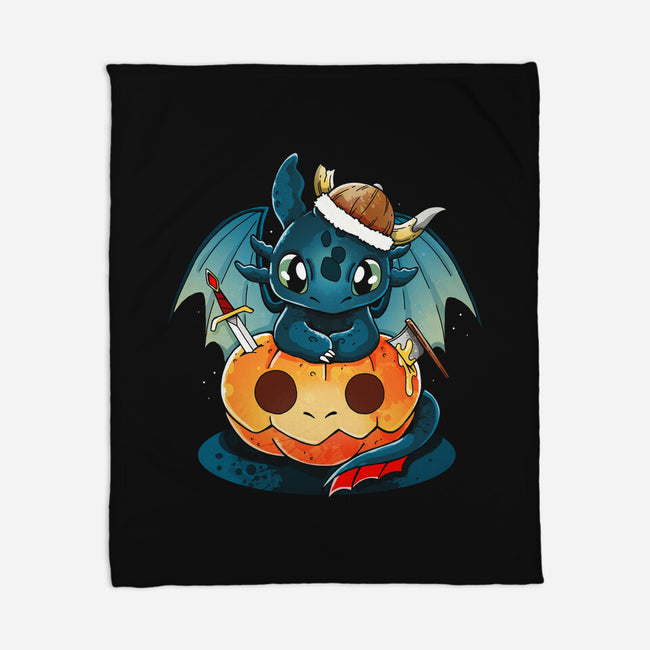 Dragon Pumpkin-None-Fleece-Blanket-Vallina84