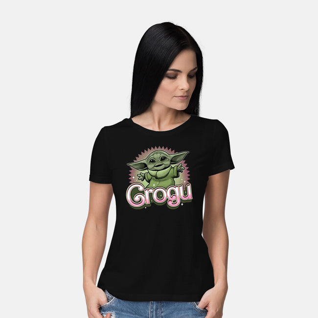 Grogu Doll-Womens-Basic-Tee-Astrobot Invention