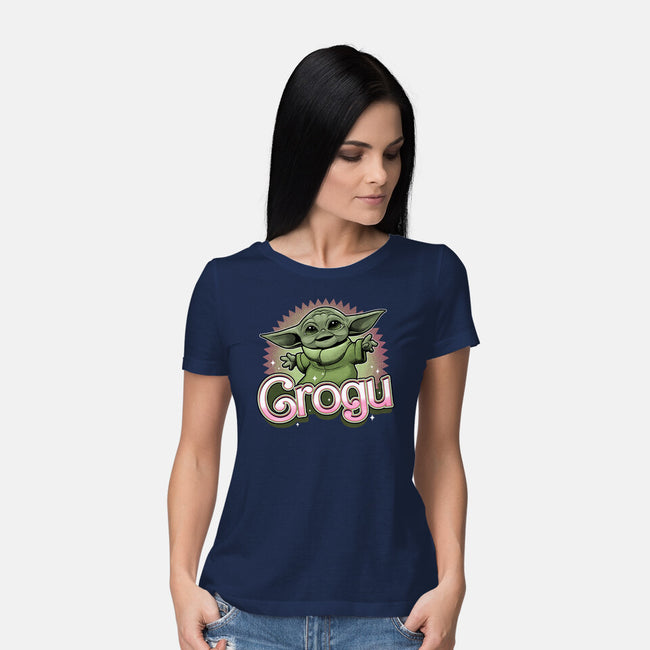 Grogu Doll-Womens-Basic-Tee-Astrobot Invention