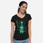 The Human Prey-Womens-V-Neck-Tee-dalethesk8er