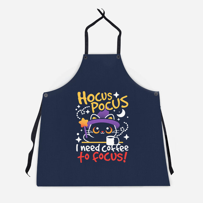 Need Coffee To Focus-Unisex-Kitchen-Apron-NemiMakeit