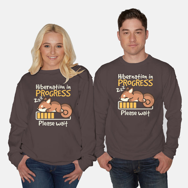 Hibernation In Progress Squirrel-Unisex-Crew Neck-Sweatshirt-NemiMakeit