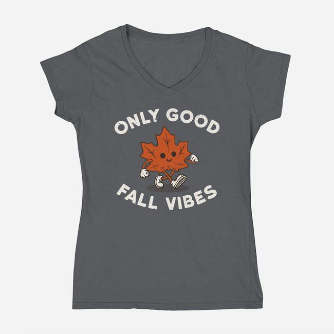 Good Fall Vibes-Womens-V-Neck-Tee-Melonseta