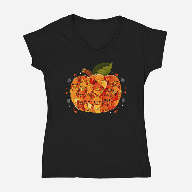 Harvest Of Foxes-Womens-V-Neck-Tee-Vallina84