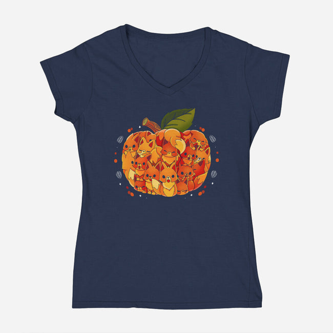 Harvest Of Foxes-Womens-V-Neck-Tee-Vallina84