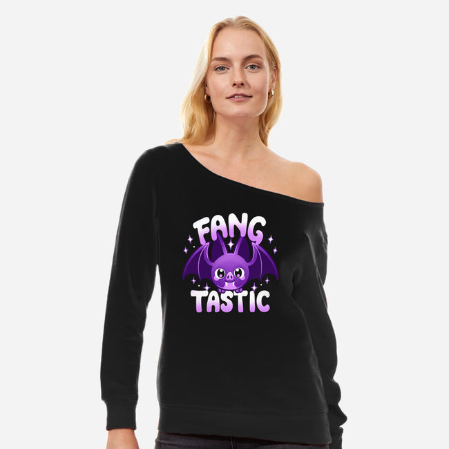 Spooky And Fangtastic-Womens-Off Shoulder-Sweatshirt-Vallina84