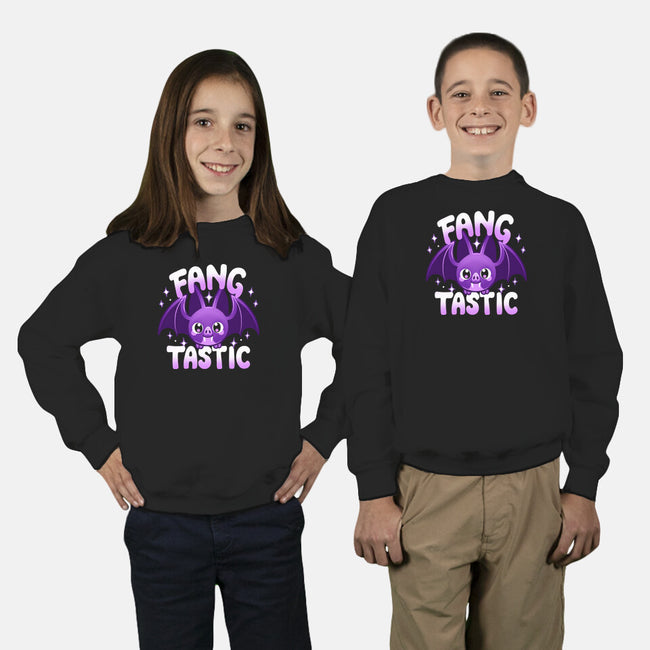 Spooky And Fangtastic-Youth-Crew Neck-Sweatshirt-Vallina84