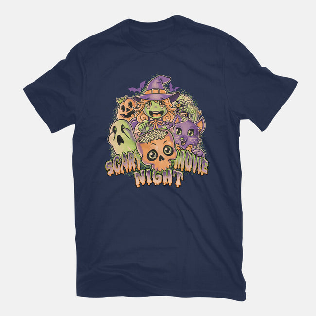 Scary Movie Night-Unisex-Basic-Tee-Skullpy