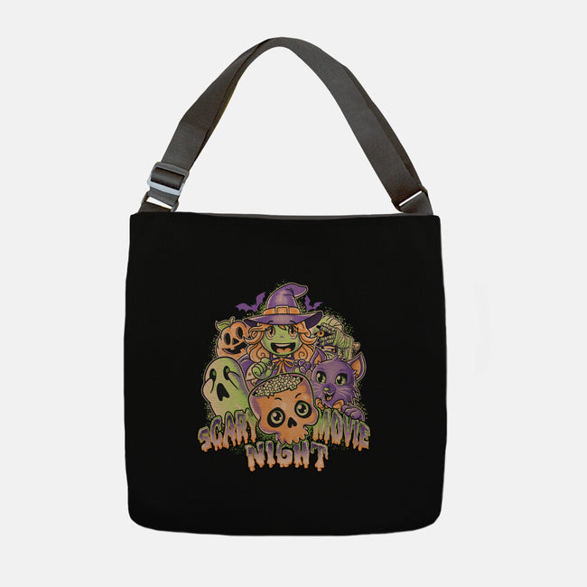 Scary Movie Night-None-Adjustable Tote-Bag-Skullpy