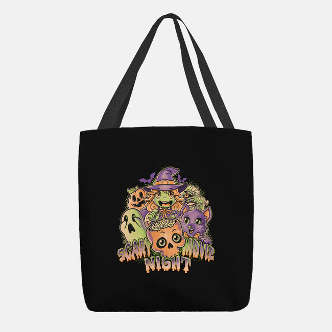 Scary Movie Night-None-Basic Tote-Bag-Skullpy