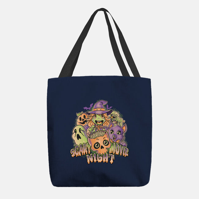 Scary Movie Night-None-Basic Tote-Bag-Skullpy