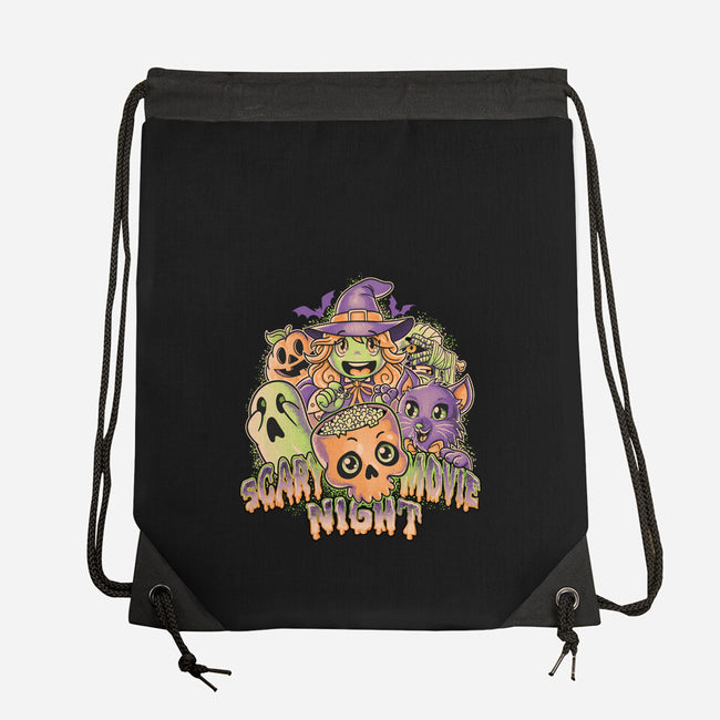 Scary Movie Night-None-Drawstring-Bag-Skullpy