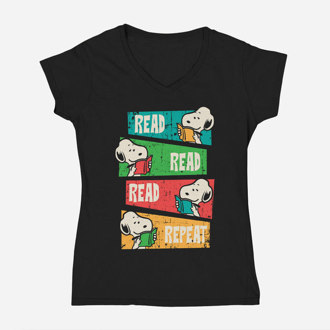 Read Read Read-Womens-V-Neck-Tee-turborat14