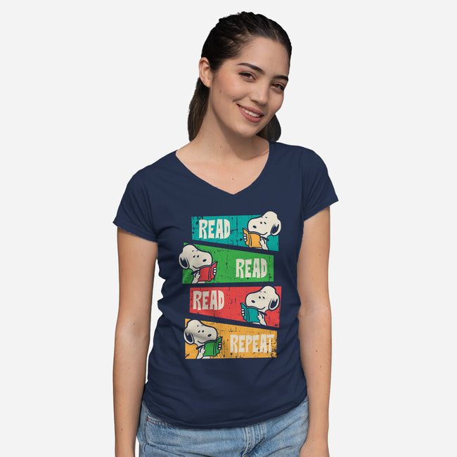 Read Read Read-Womens-V-Neck-Tee-turborat14