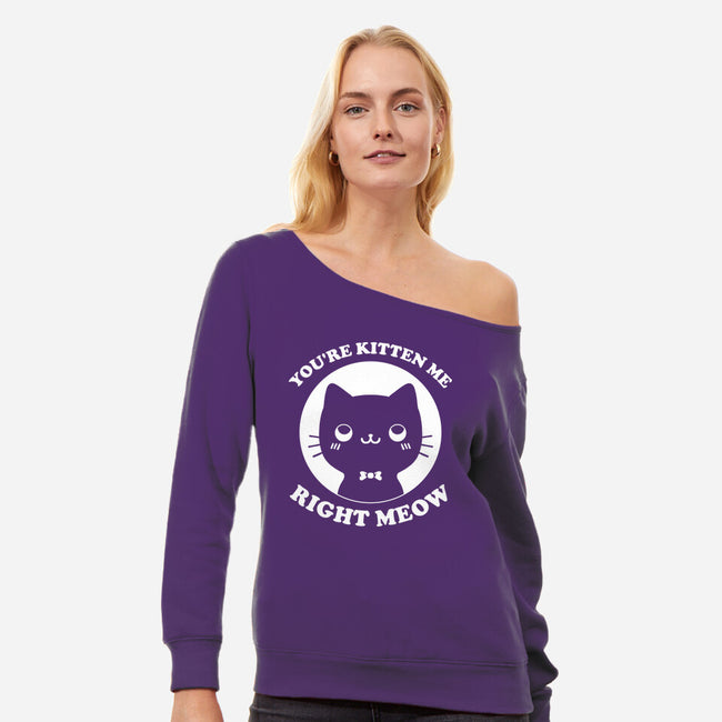 Kitten Me-Womens-Off Shoulder-Sweatshirt-Studio Mootant